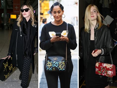 celebrities carrying Gucci handbags